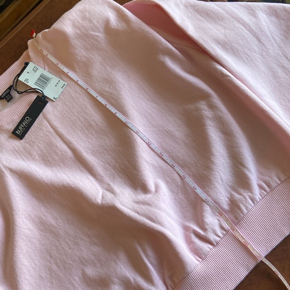 Buffalo David Bitton NWT size M Indiana Padded Shoulder Sweatshirt light pink - Picture 7 of 8